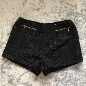 F21 Gold & Black knit shorts